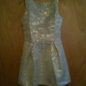 Juniors Light Blue/Gold Dress Size M